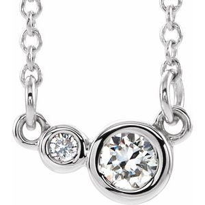 Sterling Silver Sapphire & .02 CTW Diamond 18