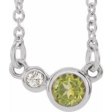 Charger l&#39;image dans la galerie, Sterling Silver Peridot &amp; .03 CTW Diamond 18&quot; Necklace
