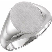 Load image into Gallery viewer, Sterling Silver 14x12 mm Oval Signet Ring
