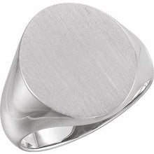 Charger l'image dans la galerie, Sterling Silver 18x16 mm Oval Signet Ring
