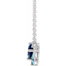 Charger l&#39;image dans la galerie, Sterling Silver Imitation Multi-Gemstone &amp; .06 CTW Diamond 18&quot; Necklace
