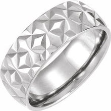 Load image into Gallery viewer, Platinum 7 mm Geometric Band Size 12

