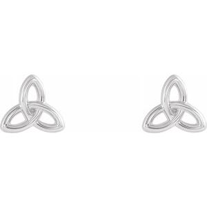 Sterling Silver Celtic-Inspired Trinity Earrings