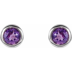 Bezel-Set Birthstone Earrings