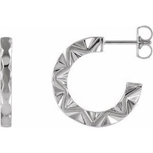 Load image into Gallery viewer, Sterling Silver Geometric Hoop Earrings
