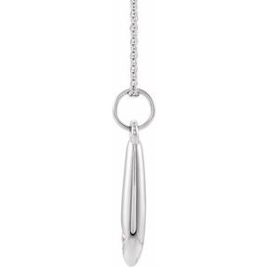 Sterling Silver .03 CTW Diamond Geometric 16-18" Necklace