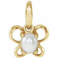 Load image into Gallery viewer, 14K Yellow 4x3 mm Oval June Youth Butterfly Birthstone Pendant
