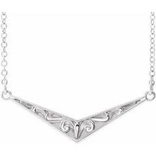 Load image into Gallery viewer, Sterling Silver Sculptural &quot;V&quot; 18&quot; Necklace
