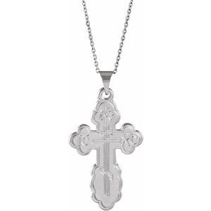 Sterling Silver 40x26 mm Orthodox Cross 24