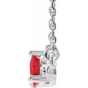 Platinum Ruby & 1/10 CTW Diamond 18" Necklace