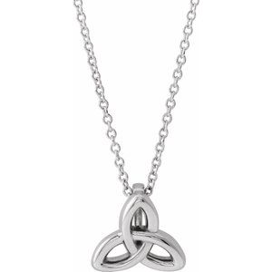 Sterling Silver Celtic-Inspired Trinity 16-18" Necklace