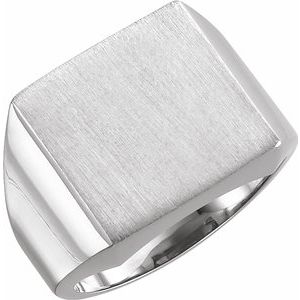 Platinum 16 mm Square Signet Ring