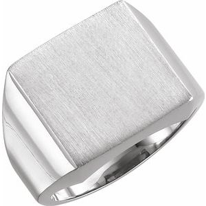 Platinum 18 mm Square Signet Ring