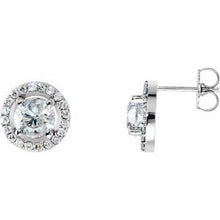 Charger l&#39;image dans la galerie, Boucles d&#39;oreilles de style halo de diamants blancs 2 1/2 CTW 14K
