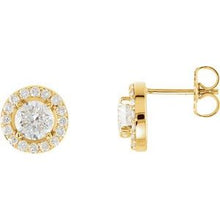 Load image into Gallery viewer, 14K Yellow 1 3/8 CTW Diamond Halo-Style Earrings
