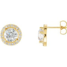 Load image into Gallery viewer, 14K Yellow 2 1/2 CTW Diamond Halo-Style Earrings
