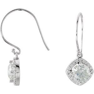 14K White 2 1/5 CTW Diamond Earrings