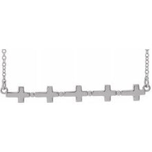 Charger l&#39;image dans la galerie, Sterling Silver Sideways Cross Bar 18&quot; Necklace
