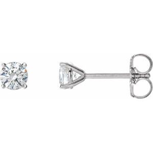 Platinum 3/4 CTW Diamond 4-Prong Cocktail-Style Earrings