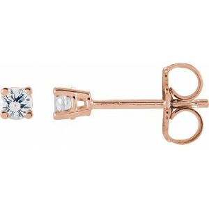 14K Rose 2.5 mm Round Sapphire Earrings