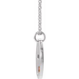 Sterling Silver Imitation Citrine Pierced Cross Disc 16-18" Necklace