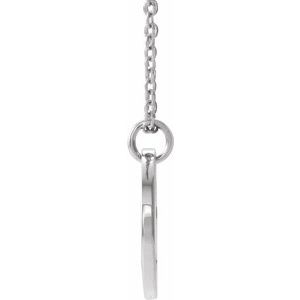 Sterling Silver Imitation Tourmaline Pierced Cross Disc 16-18" Necklace
