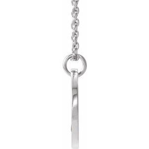 Sterling Silver Imitation Sapphire Pierced Cross Disc 16-18" Necklace