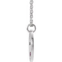 Load image into Gallery viewer, Sterling Silver Imitation Amethyst Pierced Cross Disc 16-18&quot; Necklace
