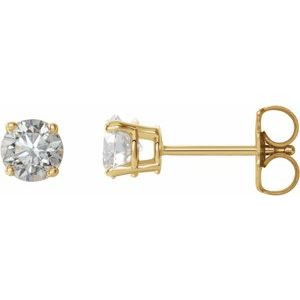 Boucles d'oreilles en diamant 14K jaune 3/4 CTW