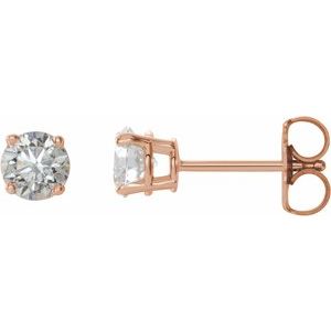 Boucles d'oreilles diamant 14K rose 3/4 CTW