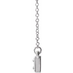 Sterling Silver Chatham¬Æ Created Emerald Three-Stone Granulated Bar 16-18" Necklace