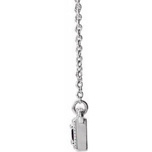 Load image into Gallery viewer, Sterling Silver Amethyst Three-Stone Granulated Bar 16-18&quot; Necklace
