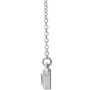Sterling Silver Mozambique Garnet Three-Stone Granulated Bar 16-18" Necklace