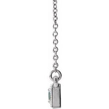 Charger l&#39;image dans la galerie, Sterling Silver Blue Zircon Three-Stone Granulated Bar 16-18&quot; Necklace
