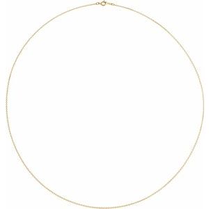 10K Yellow 1 mm Solid Cable 20" Chain