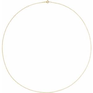 10K Yellow 1 mm Adjustable Solid Cable 16-18"  Chain