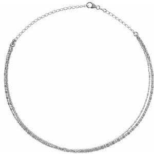 Sterling Silver 3-Strand Bead Chain 13-16
