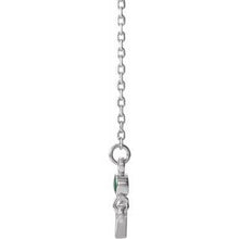 Charger l&#39;image dans la galerie, Sterling Silver Emerald Sideways Cross 16-18&quot; Necklace
