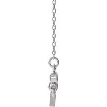 Charger l&#39;image dans la galerie, Sterling Silver Aquamarine Sideways Accented Cross 16-18&quot; Necklace
