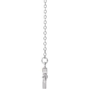 Sterling Silver Citrine Sideways Accented Cross 16-18" Necklace