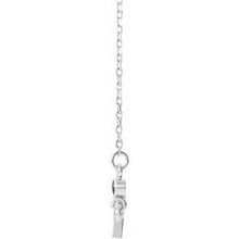 Charger l&#39;image dans la galerie, Sterling Silver Blue Sapphire Sideways Accented Cross 16-18&quot; Necklace

