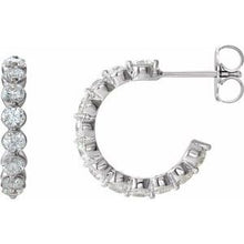 Load image into Gallery viewer, Sterling Silver 1 3/8 CTW Diamond Hoop Earrings
