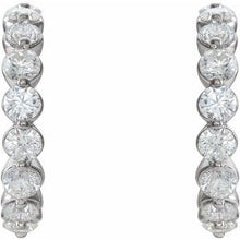 Load image into Gallery viewer, Sterling Silver 1 3/8 CTW Diamond Hoop Earrings
