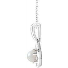 Load image into Gallery viewer, Sterling Silver 3 mm Round June Youth Star Birthstone 15&quot; Necklace
