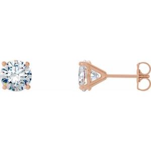 Round 4-Prong Cocktail-Style Earrings  