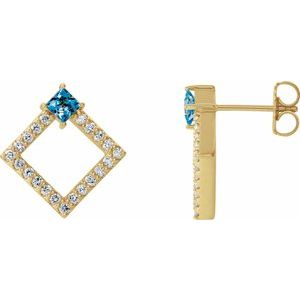 Platinum Ruby & 1/3 CTW Diamond Earrings