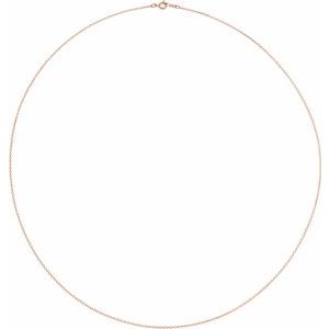 10K Rose 1 mm Solid Cable 20" Chain