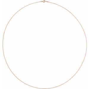 14K Rose Gold-Filled 1 mm Solid Cable 20" Chain