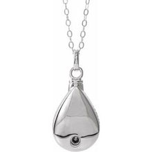 Charger l&#39;image dans la galerie, Sterling Silver 6x4 mm Pear June Ash Holder Birthstone 18&quot; Necklace
