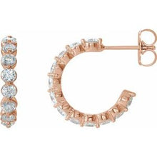 Load image into Gallery viewer, 14K Rose 1 3/8 CTW Diamond Hoop Earrings
